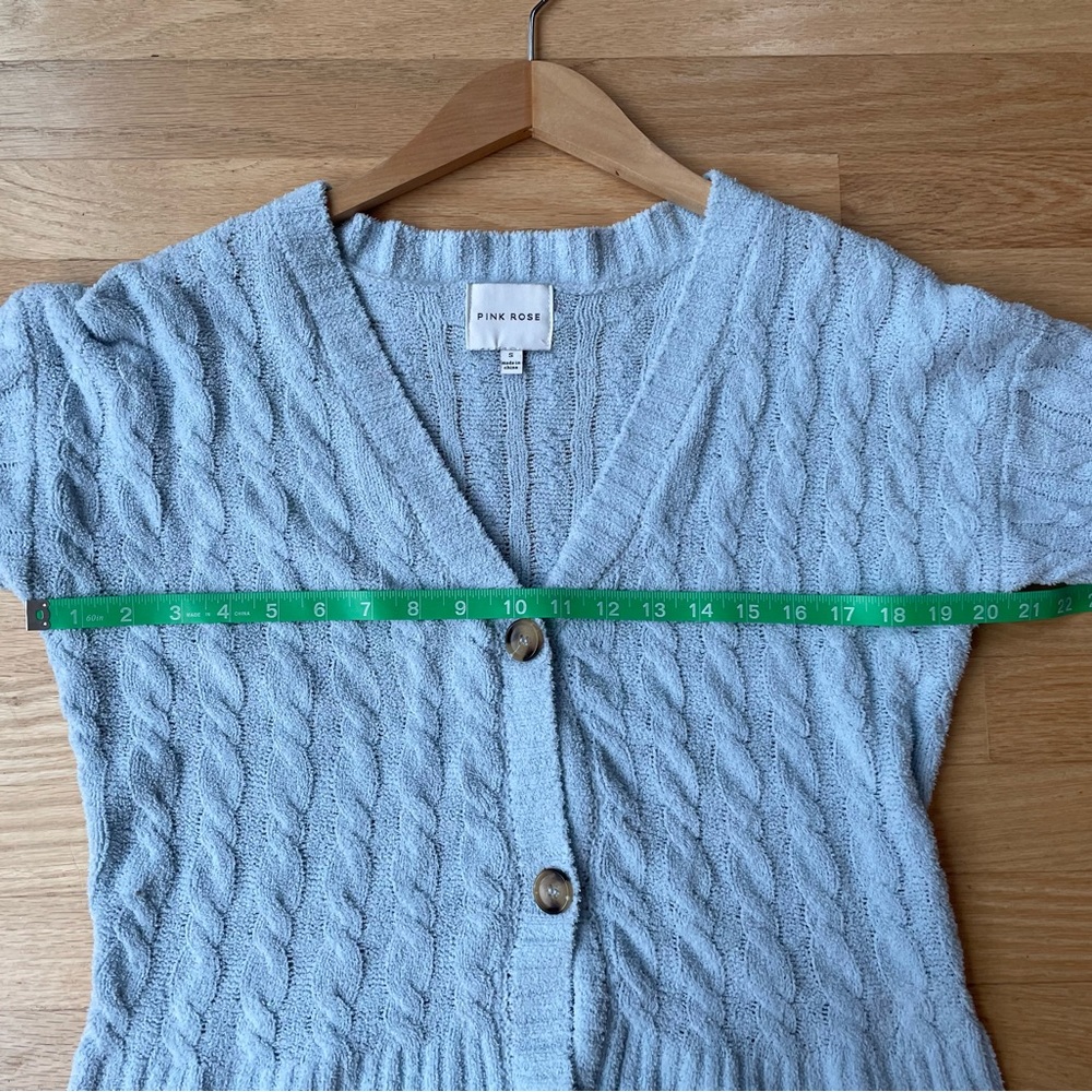 PINK ROSE Blue Button Up Sweater Size Small in Excellent Condition - Picture 7 of 8
